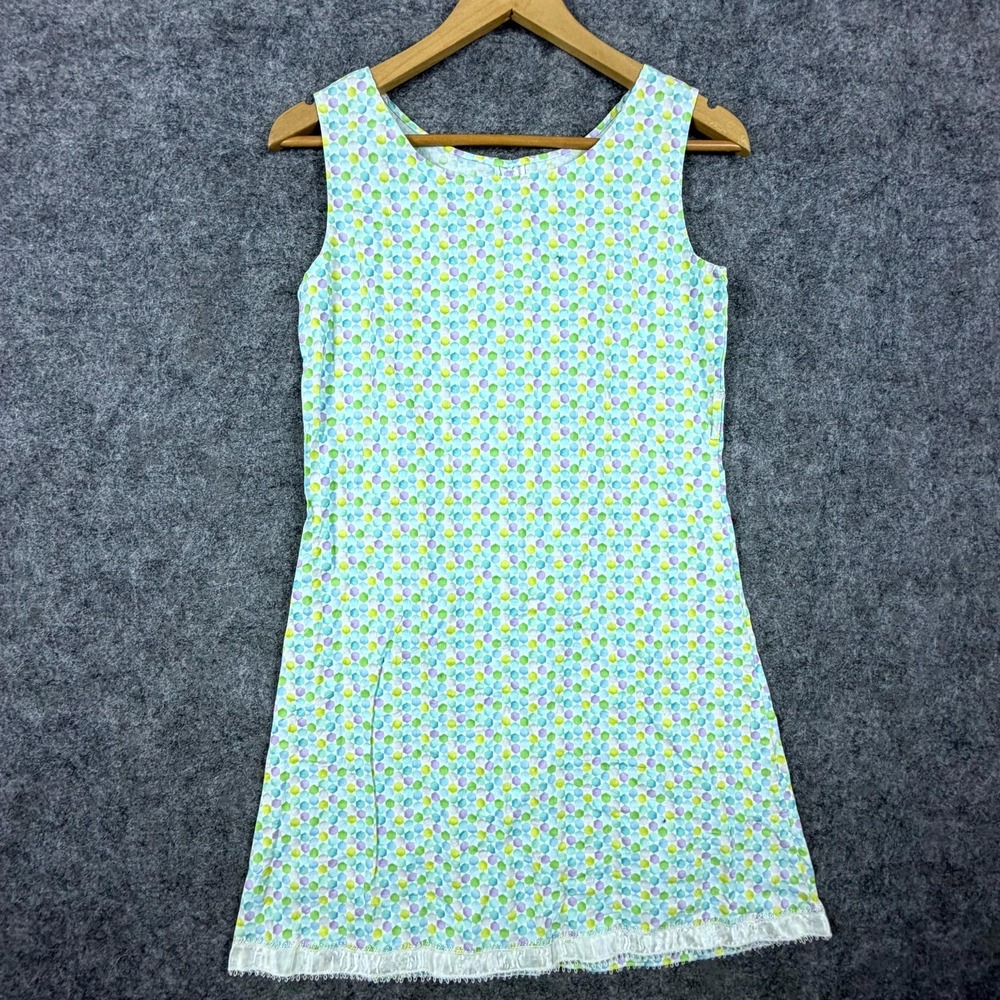 Vintage Henry Glass Shift Dress Womens Small Pastel Geometric Pullover Summer